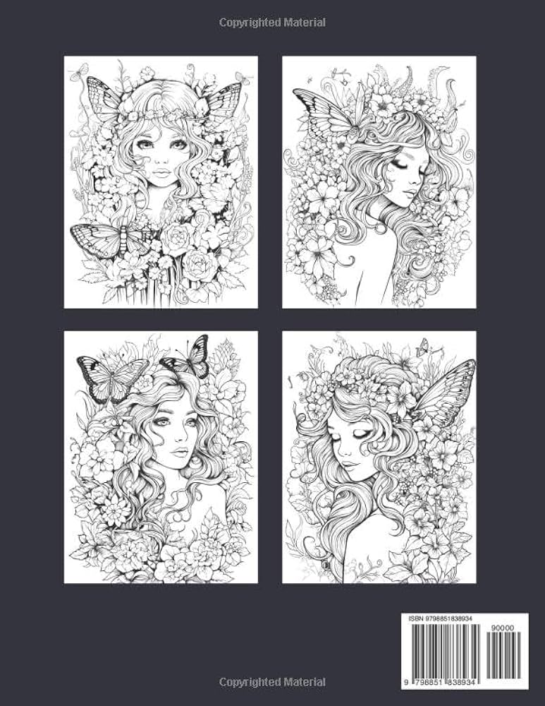 Enchanted forest fairies coloring book for relaxation magical forest fairy coloring pages for adults teens and girls gray scale flower designs walter tonya books