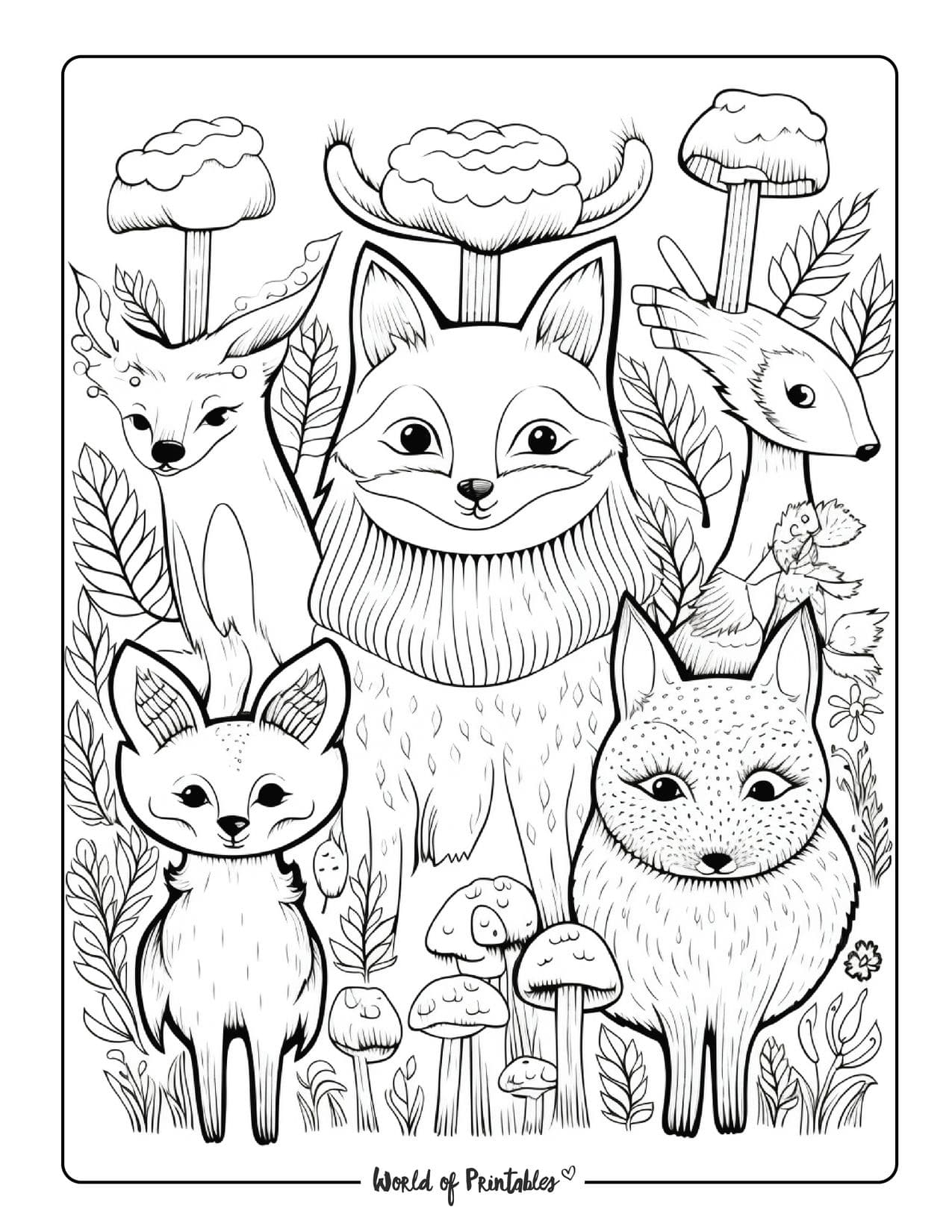 Forest coloring pages