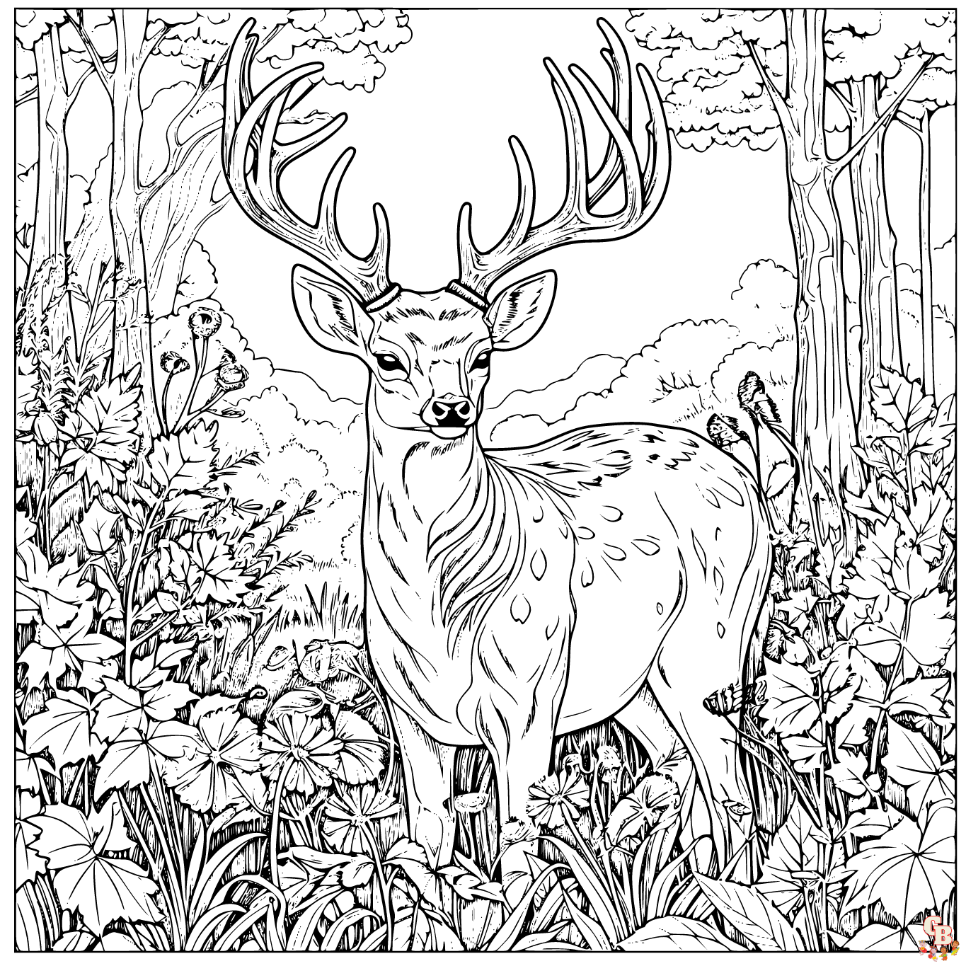 Printable forest coloring pages free for kids and adults