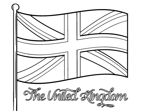 Free united kingdom flag coloring page