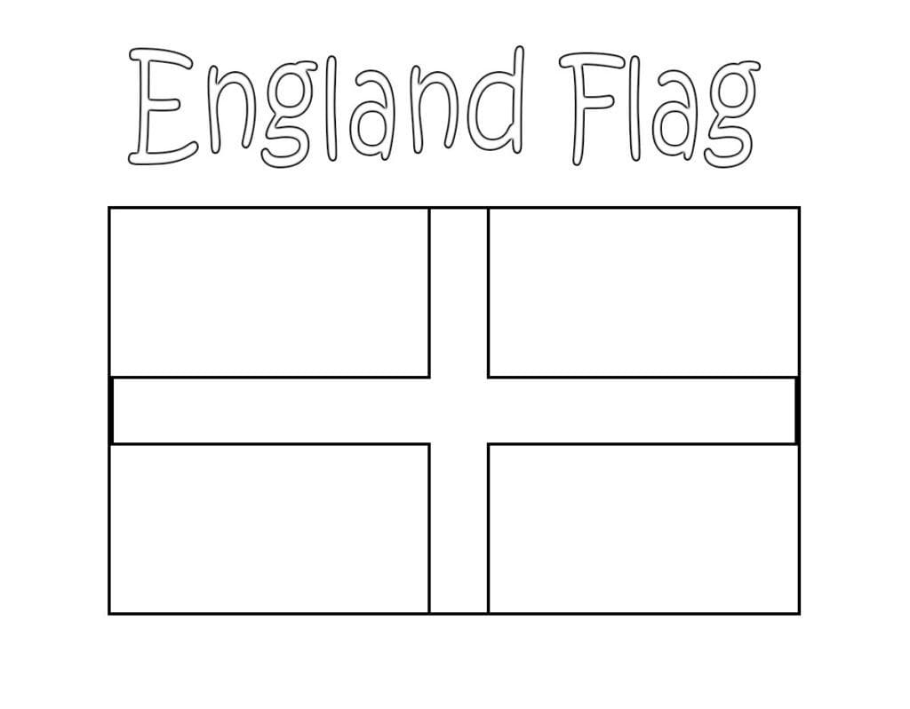 Printable england flag coloring page