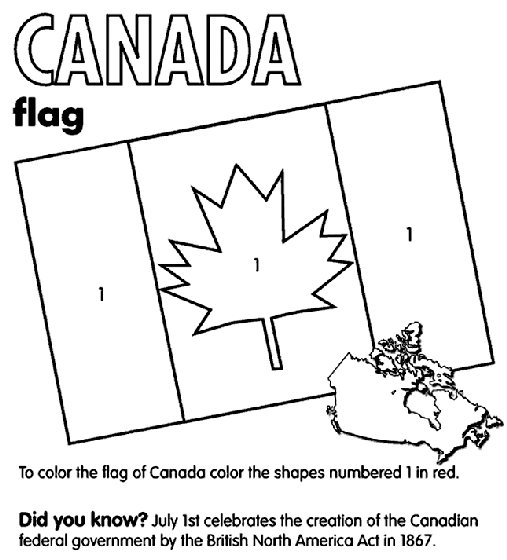 Canada flag coloring page