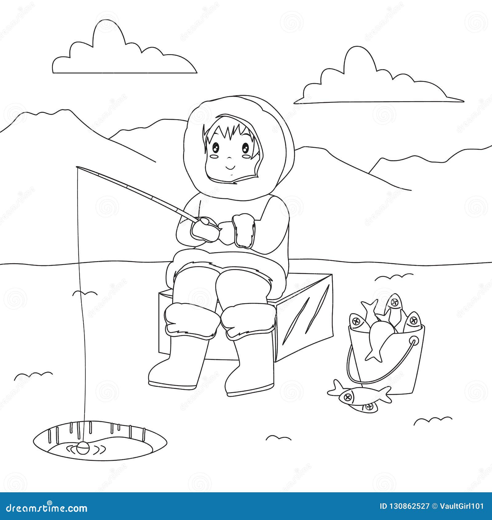 Fishing coloring page  Free Printable Coloring Pages