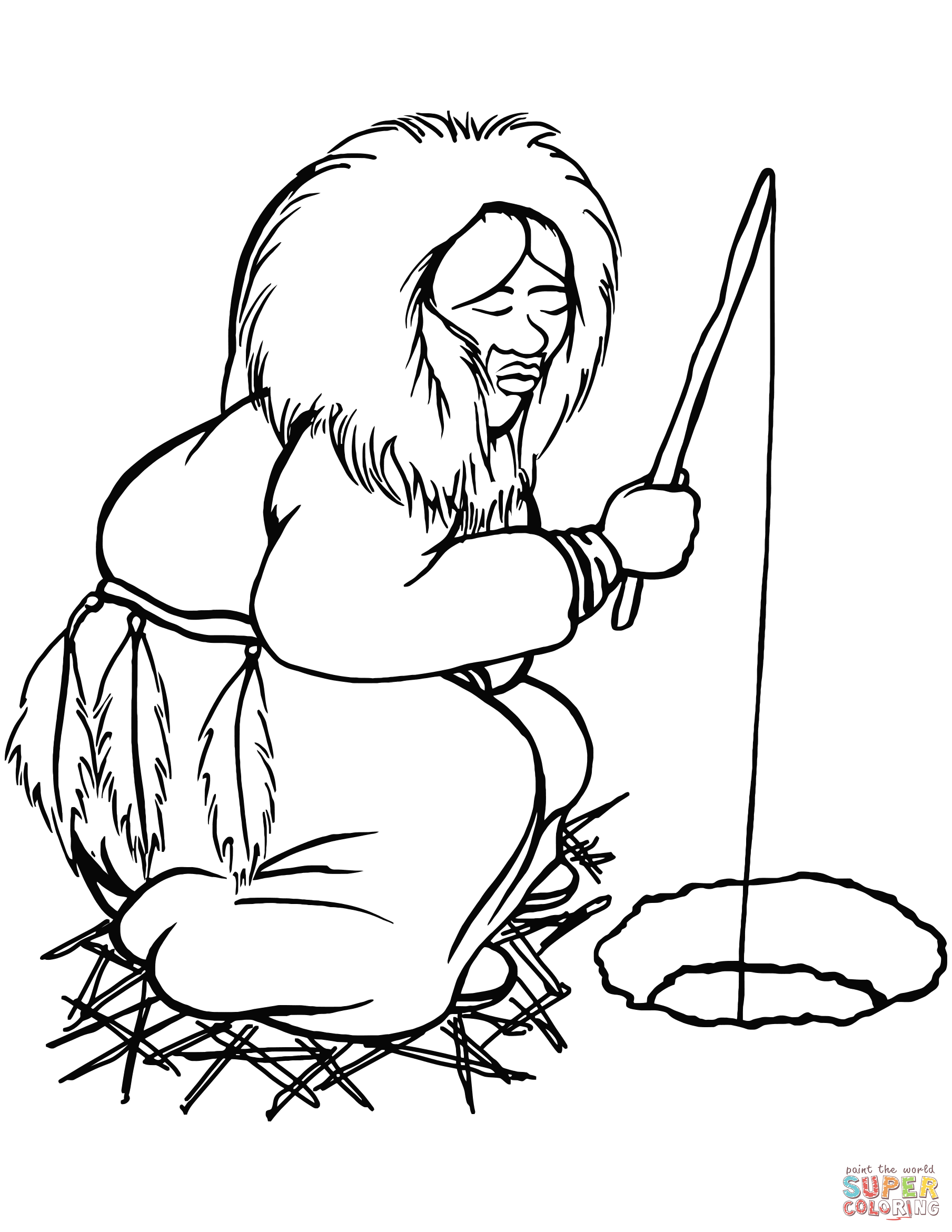 Printable eskimo template coloring pages