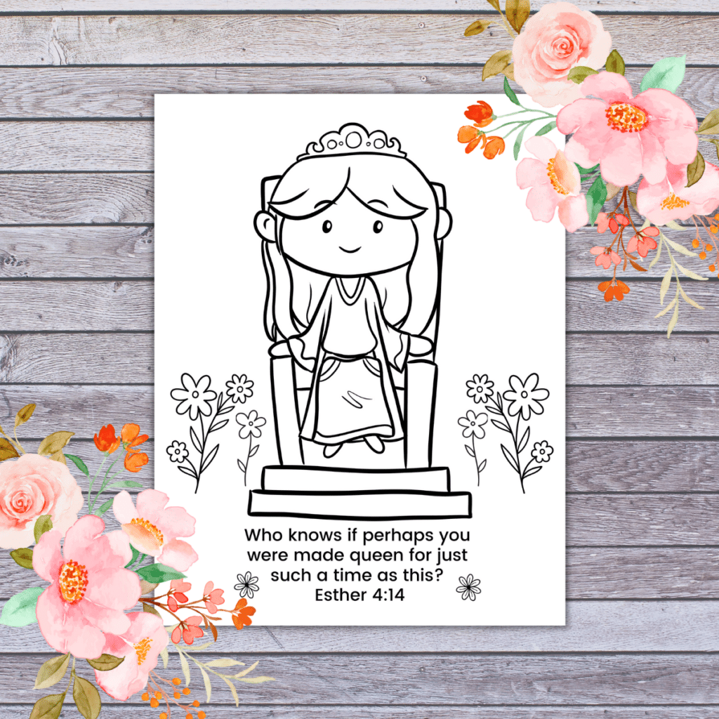 Queen esther coloring page free printable