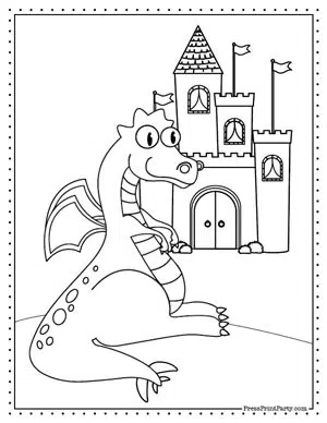 Cute dragon coloring sheets for kids free printable