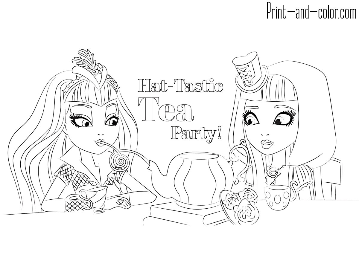 Ever after high coloring pages print and color