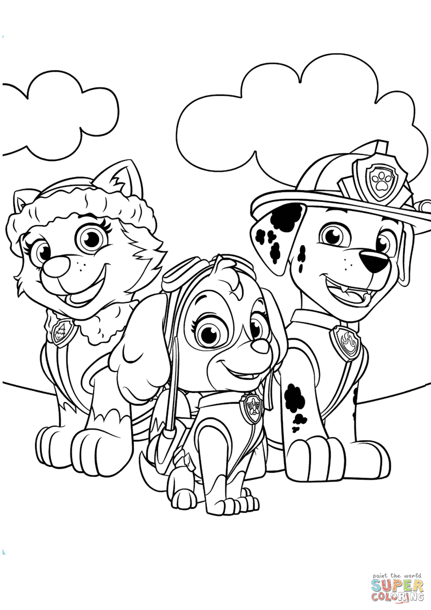 Cute paw patrol skye coloring pages free