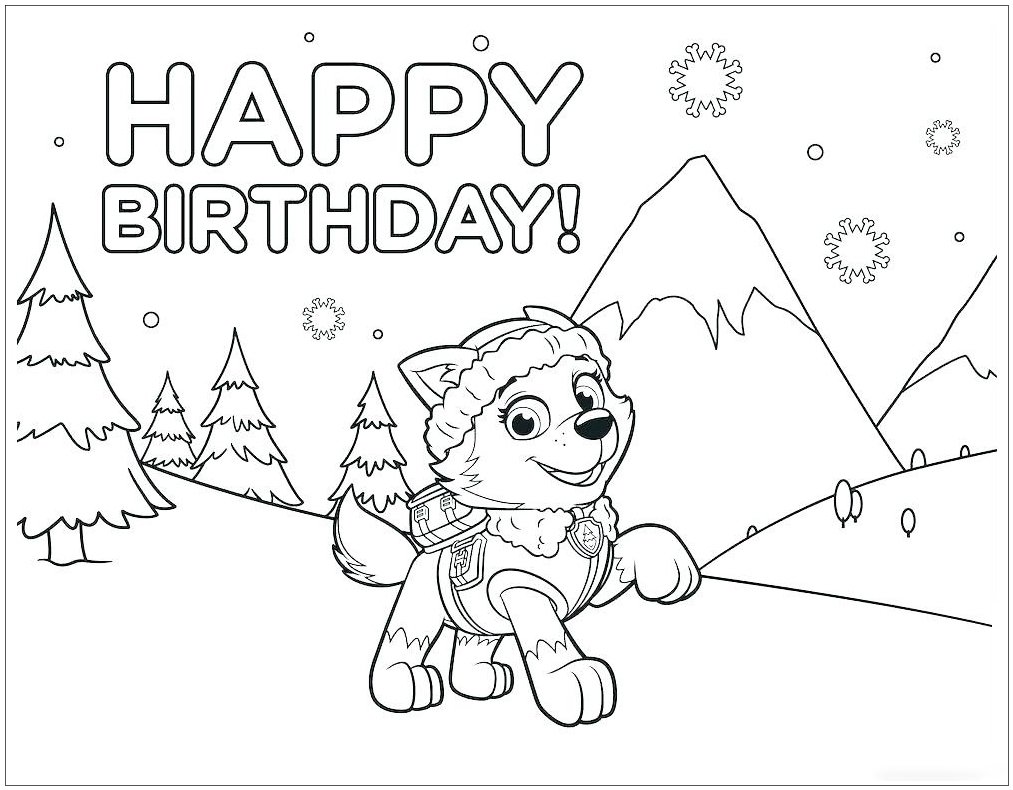 Everest paw patrol coloring pages printable for free download