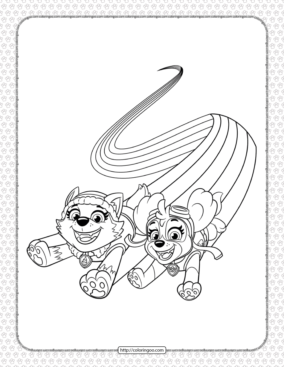 Printable paw patrol skye and everest coloring page paw patrol coloring paw patrol coloring pages coloring pages