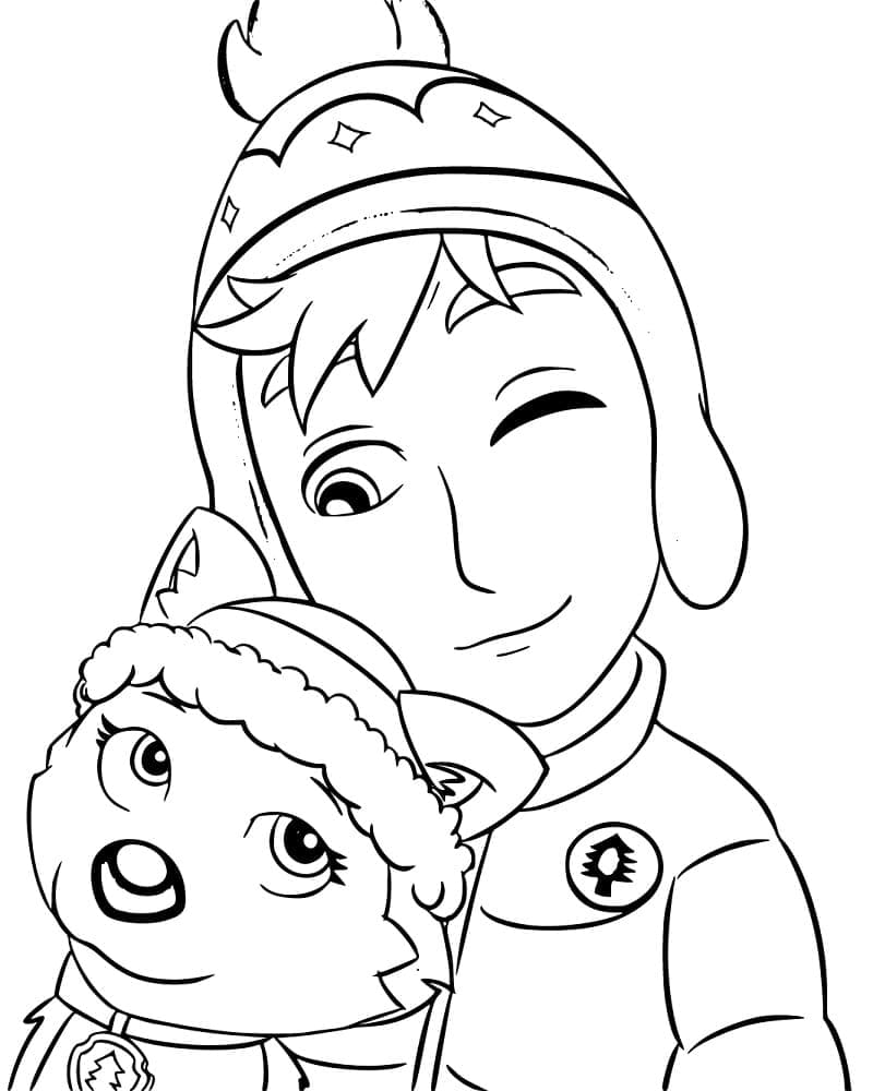 Jake and everest paw patrol coloring page