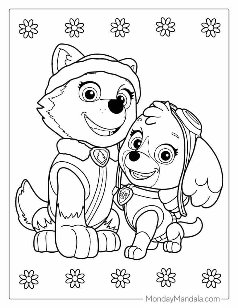 Paw patrol coloring pages free pdf printables