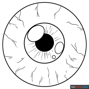 Eyeball coloring page easy drawing guides