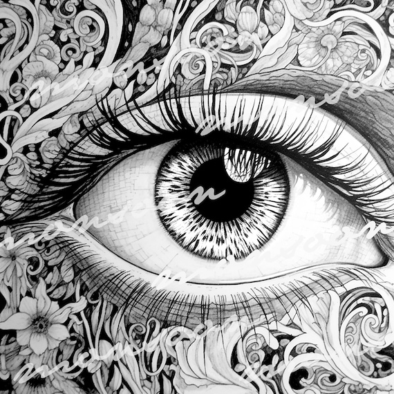 Eyes coloring book for adults eye coloring pages eyes grayscale coloring pages digital grayscale eye coloring pages printable digital