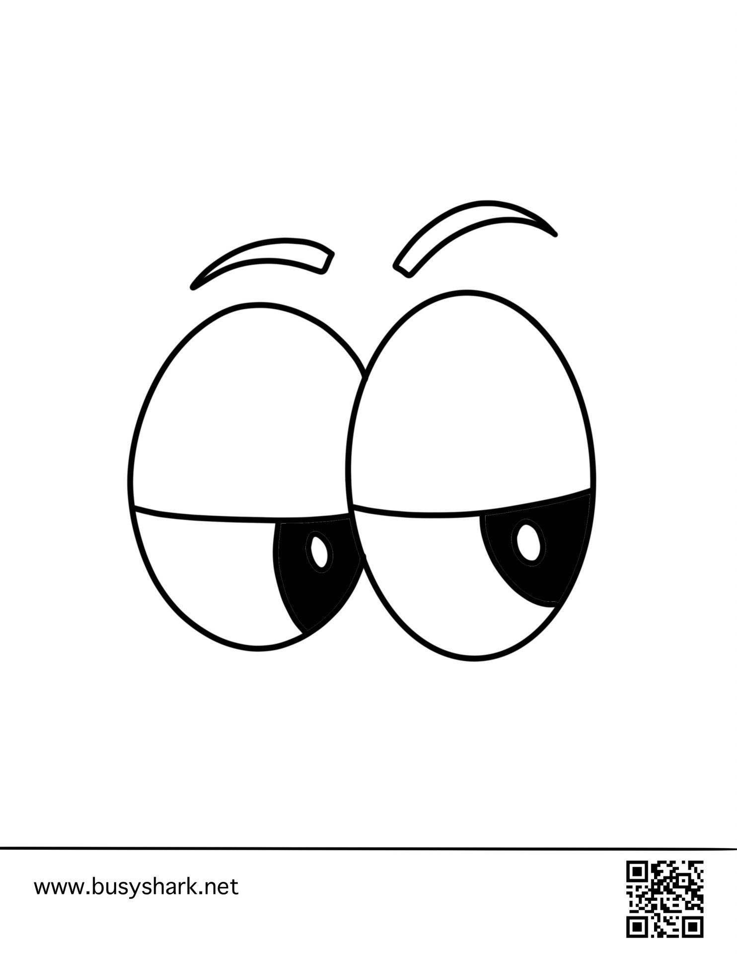 Cartoon eyes free coloring page