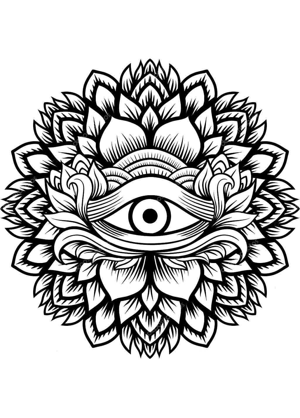 Eyes coloring pages for adults