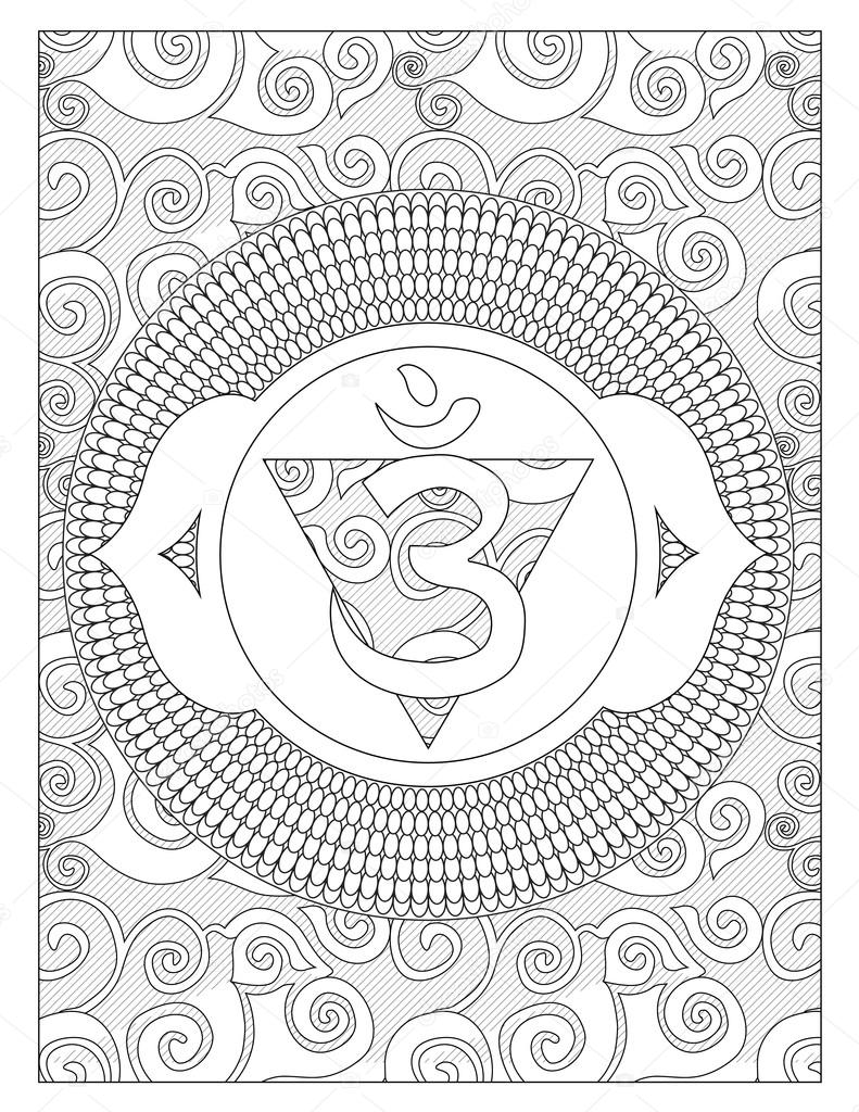 Third eye chakra coloring page stock illustration by smk