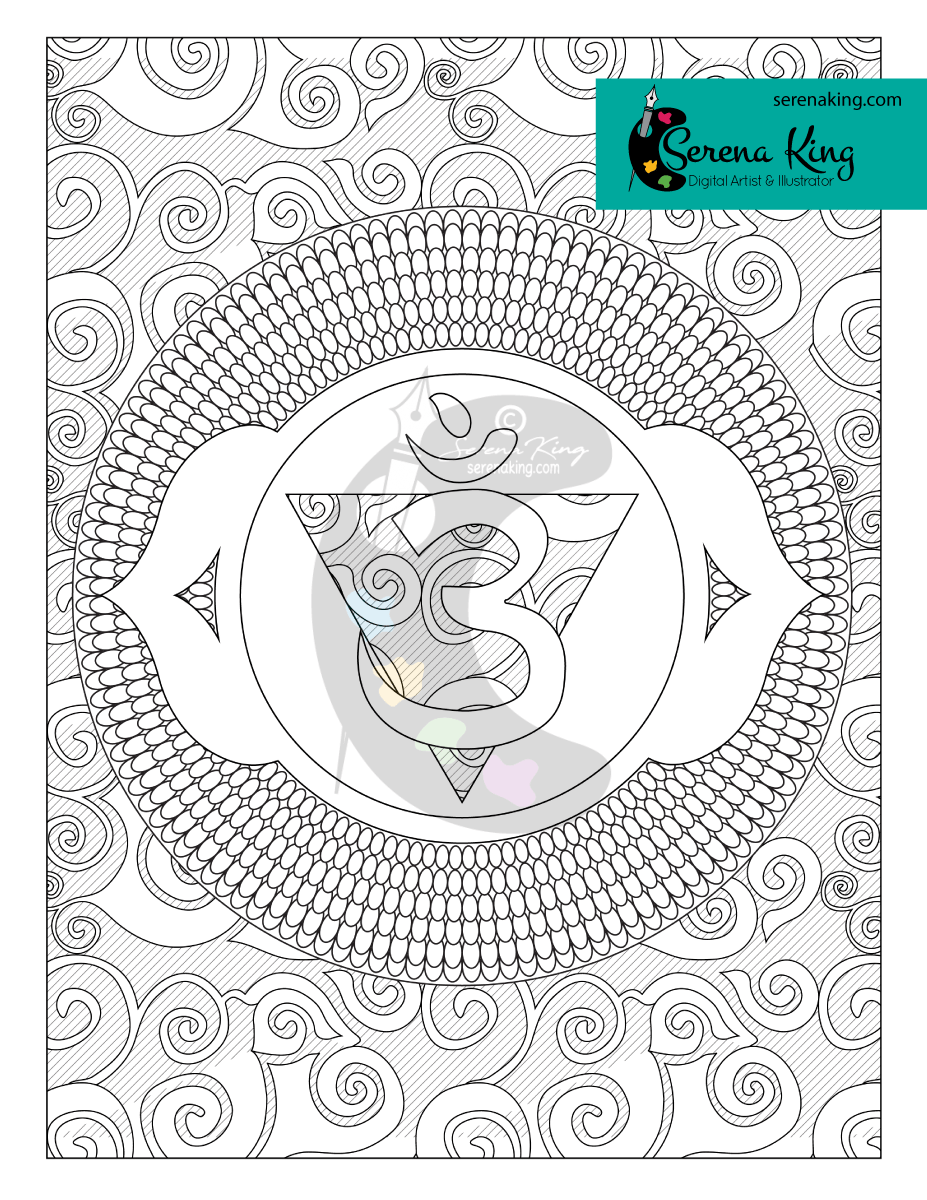 Third eye chakra coloring page â serena king