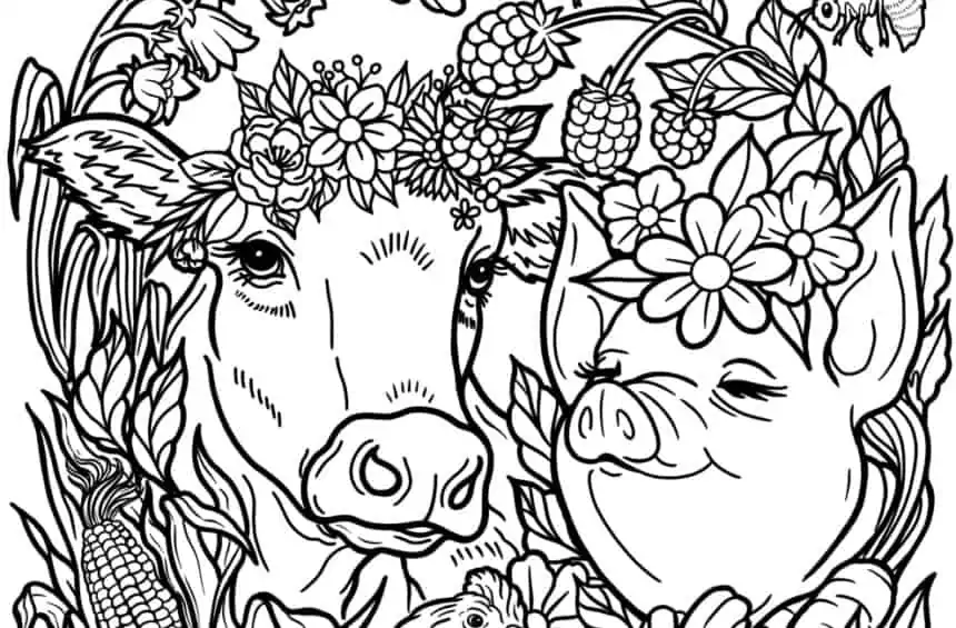 Printable vegan coloring pageâa mindfulness activity for kids