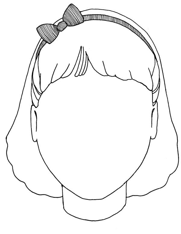 Girl blank type of face coloring page coloring sun coloring pages face template face outline