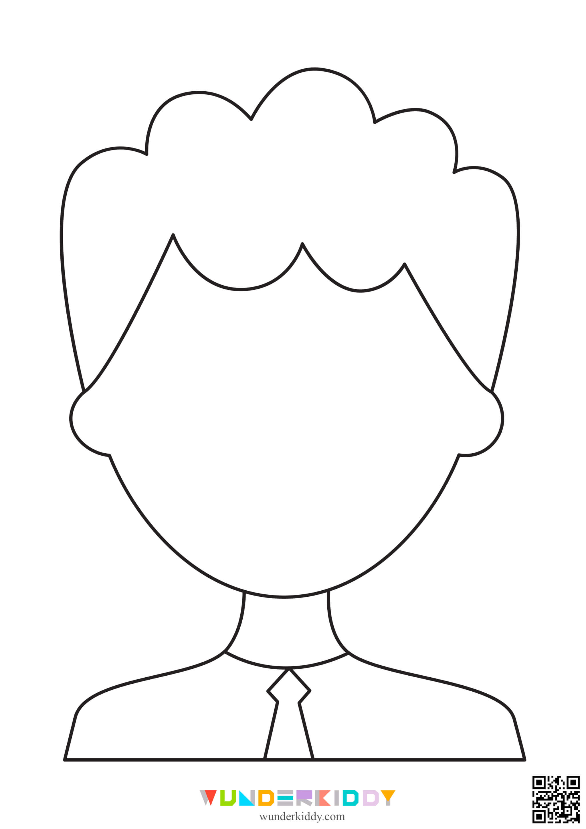 Printable blank faces template and coloring pages for kids