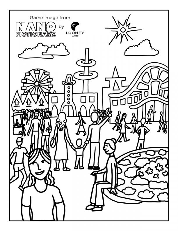 Nanofictionary worlds fair coloring page looney labs