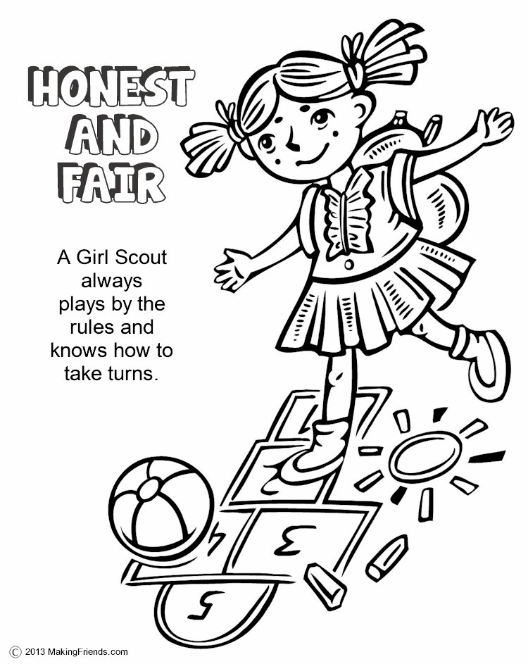 The law honest and fair coloring page