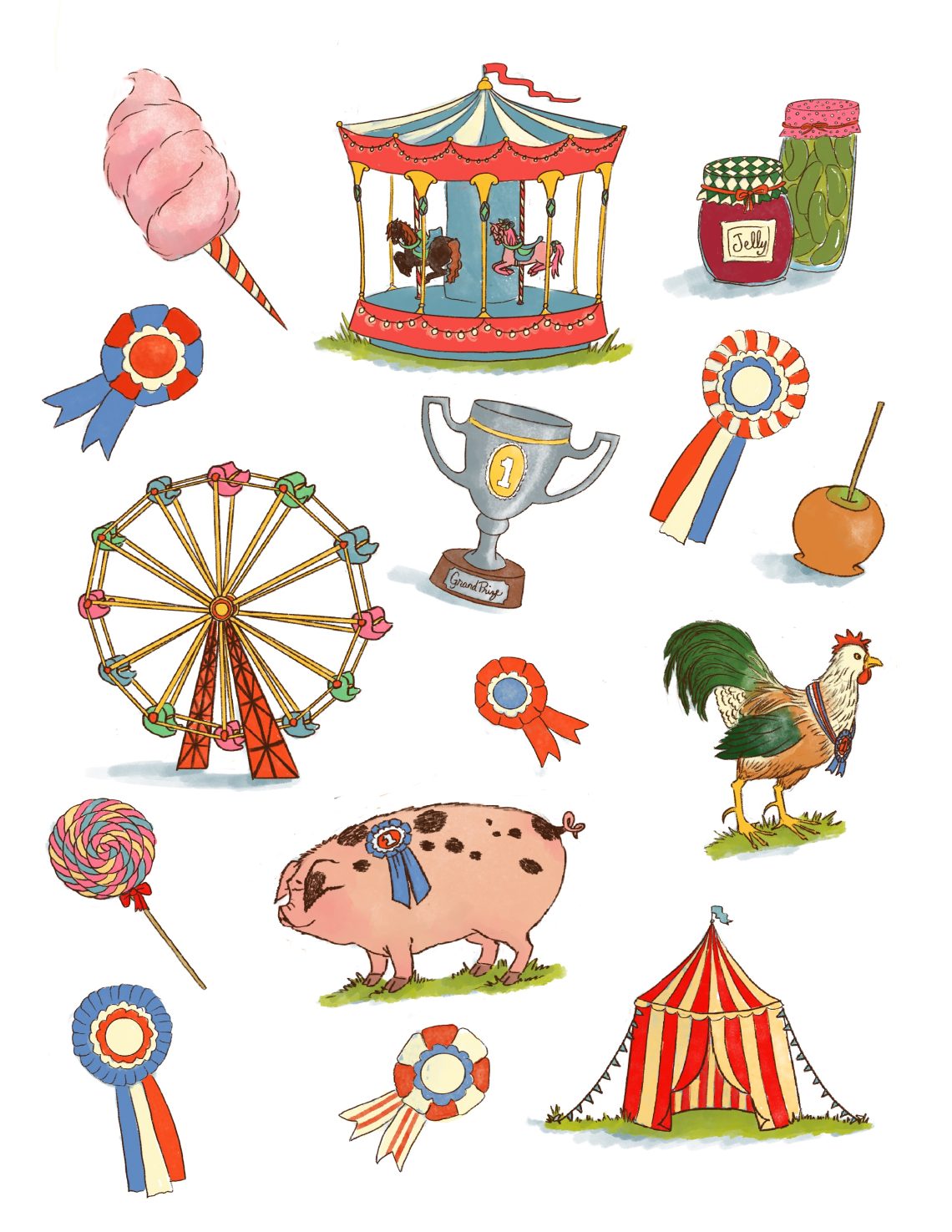 Free country fair printable sticker or coloring page