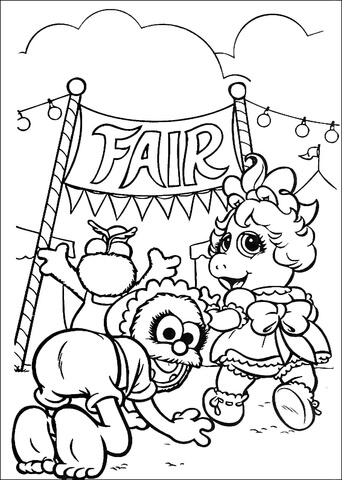 Muppet babies on a fair market coloring page free printable coloring pages