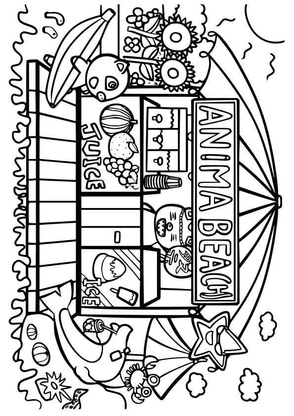 Animabeach drawing for coloring page free printable nurieworld