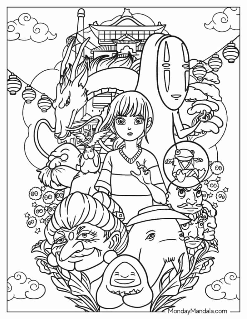 Anime coloring pages free pdf printables