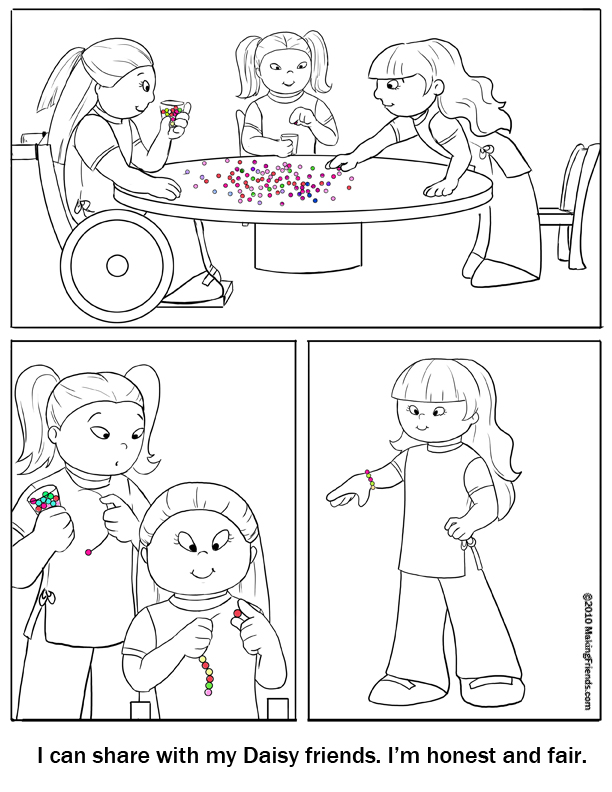 Coloring page honest and fair