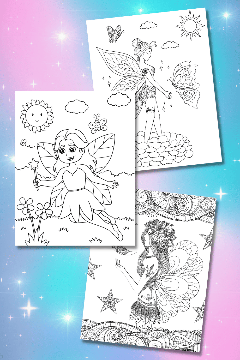 Free printable fairy coloring pages