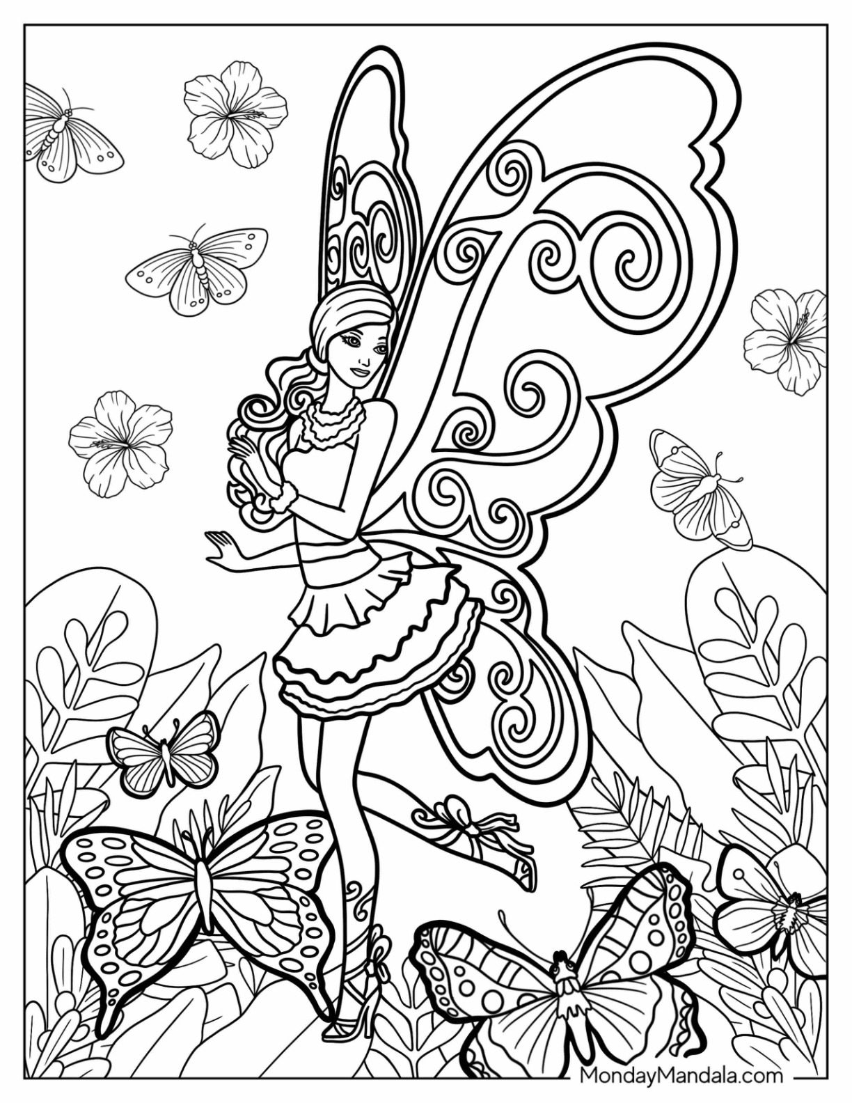 Fairy coloring pages free pdf printables