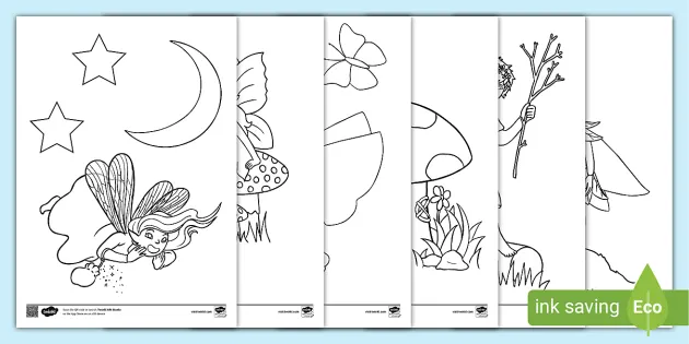 Printable fairy louring pages for kids teacher made