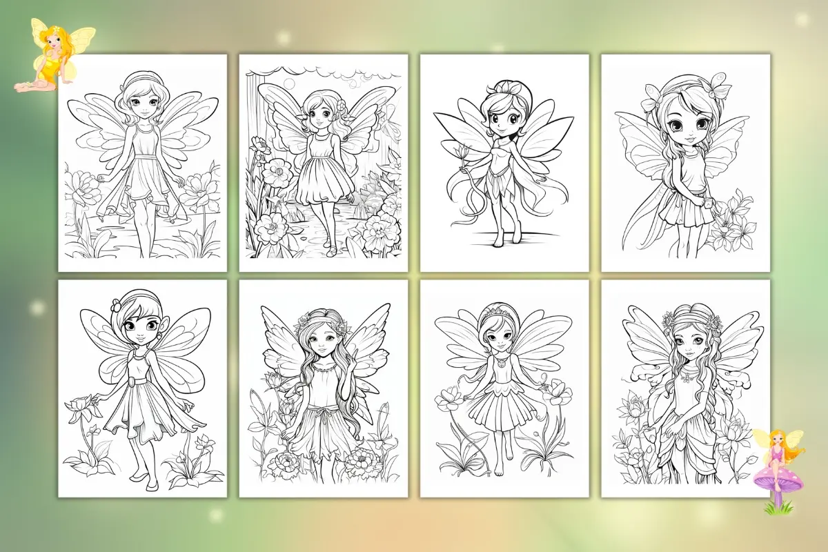 Free printable fairy coloring pages