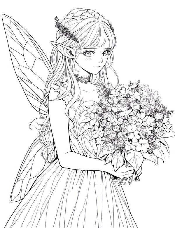 Fascinating fairy coloring pages for adults