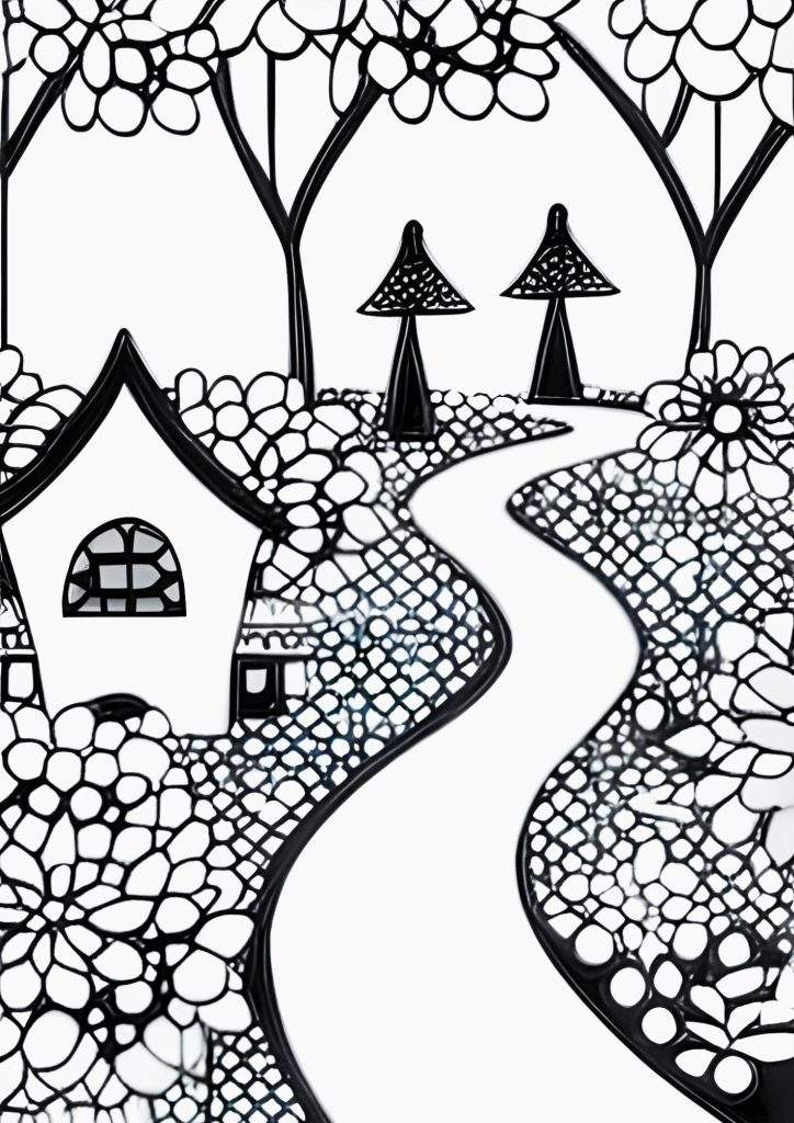 Fairy house colouring pages free to print