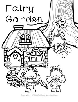 Fairy garden matching tasks and coloring page by ccs classroom creations