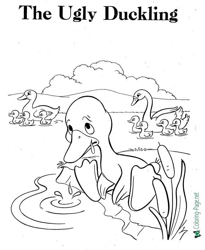 The ugly duckling coloring pages