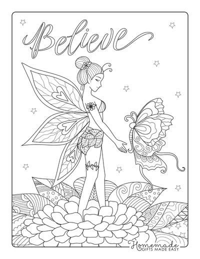 Beautiful fairy coloring pages free printables