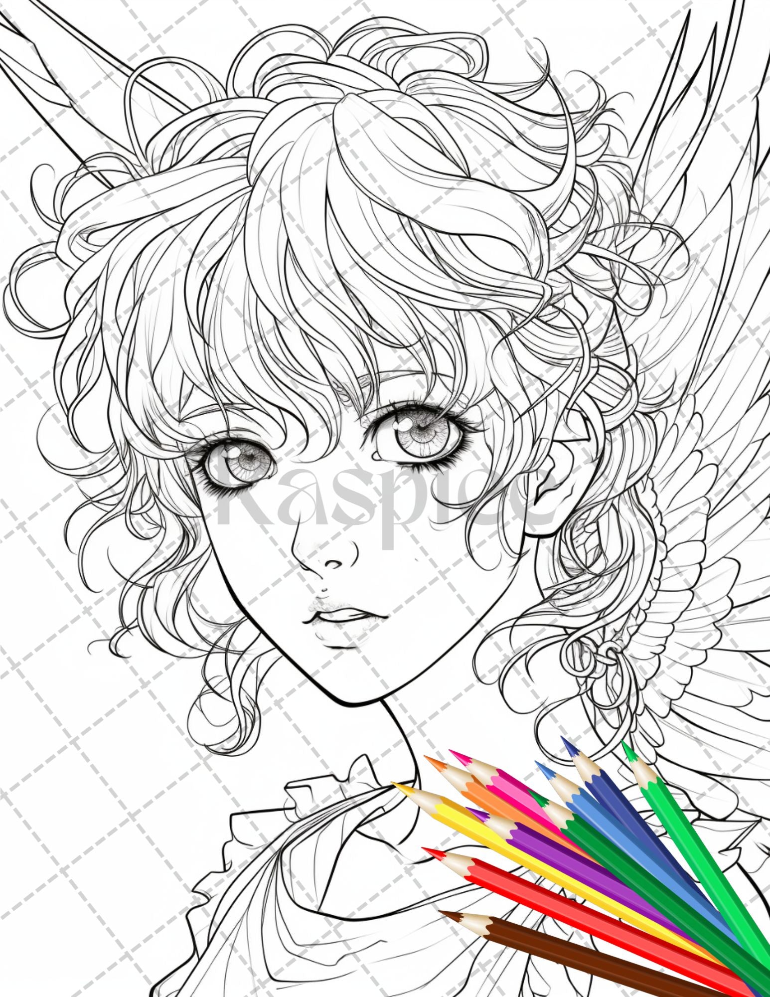 Anime fairy girl printable coloring pages for adults cute fairy gr â coloring