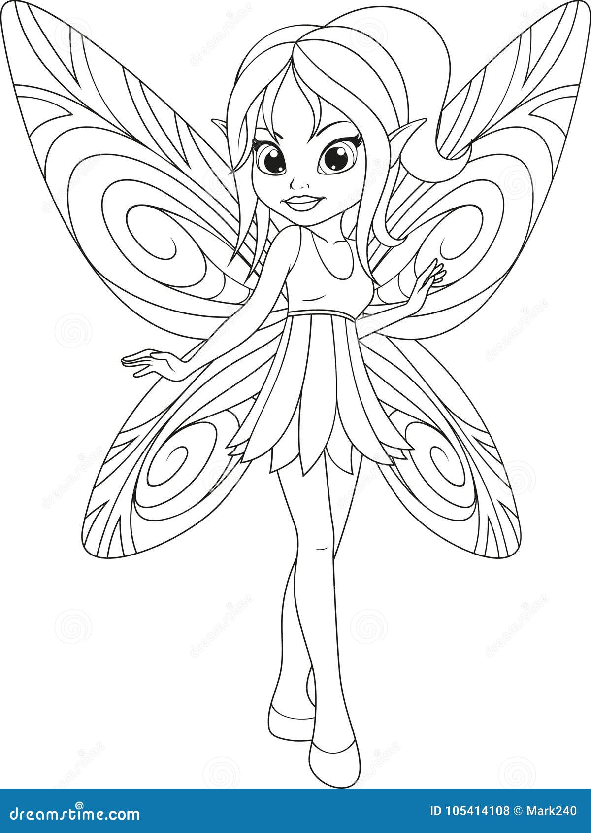 Cute fairy with wingsn stock vector illustration of child