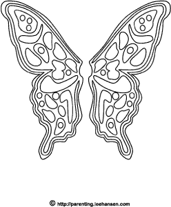 Butterly fairy wings coloring page printable