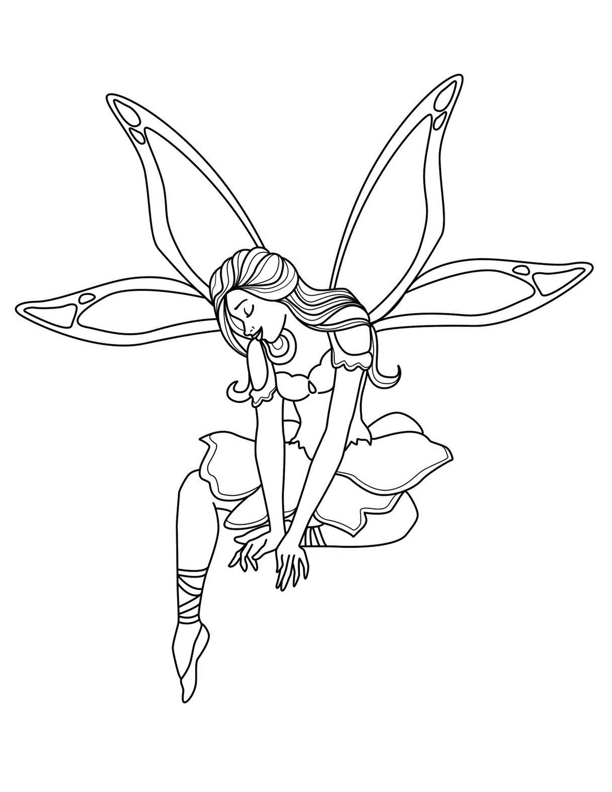 Free printable fairy coloring pages for kids