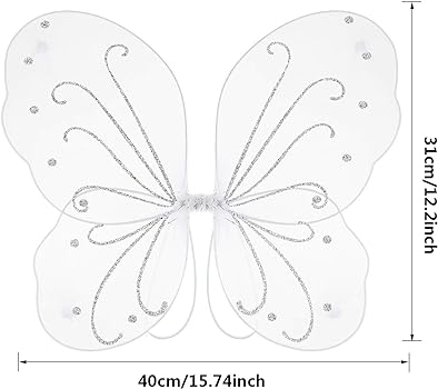 Sumind pieces white fairy wings for girls butterfly fairy costume angel wings for dress up halloween costume accessory clothing shoes jewelry