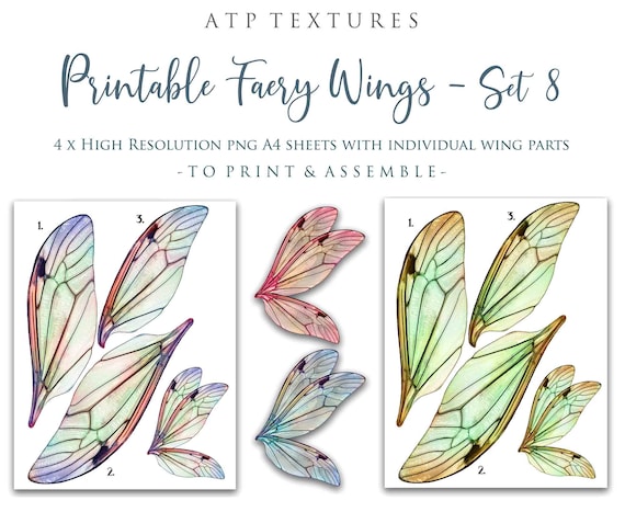 Printable fairy wings set