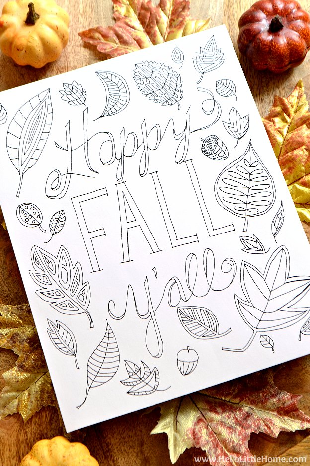 Free fall coloring page happy fall yall hello little home