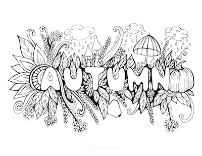 Fall coloring pages for a fun autumn indoor activity