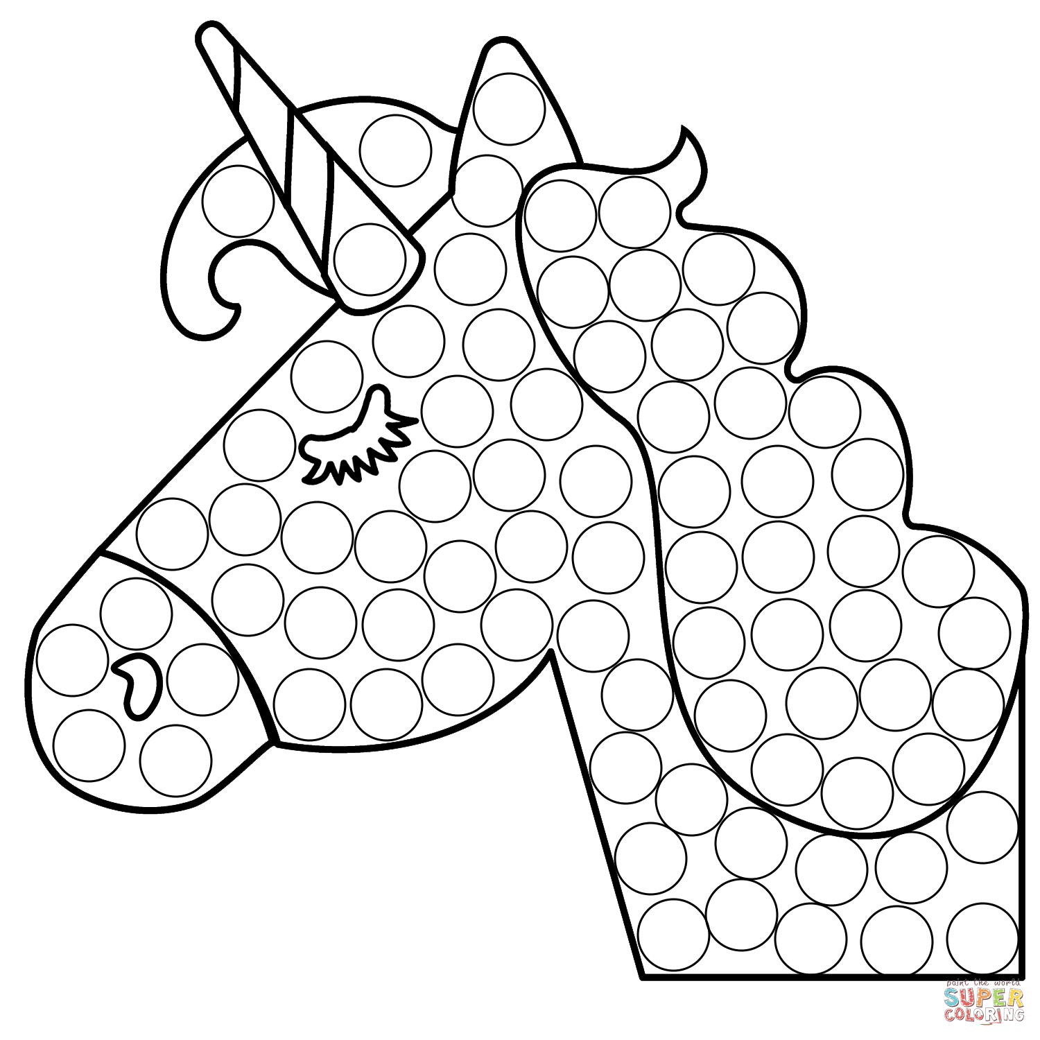 Unicorn dot art coloring page free printable coloring pages